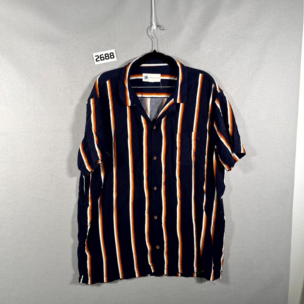 Aeropostale Resort Shirt Mens XL Multicolor Short Sleeve Striped Button Up